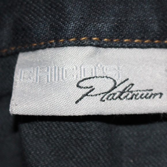 Chico's Platinum, dark denim jean  jacket   size   medium 8 - Picture 8 of 10